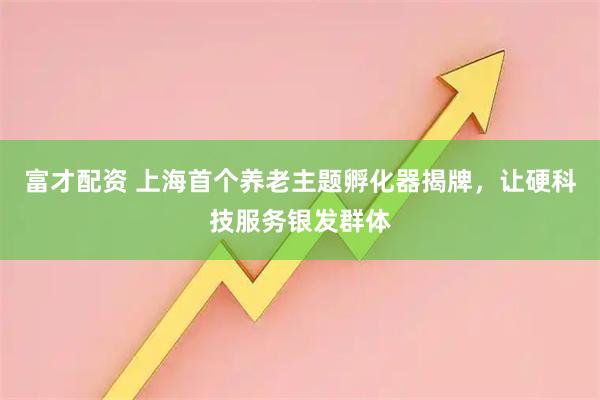 富才配资 上海首个养老主题孵化器揭牌,让硬科技服务银发群体