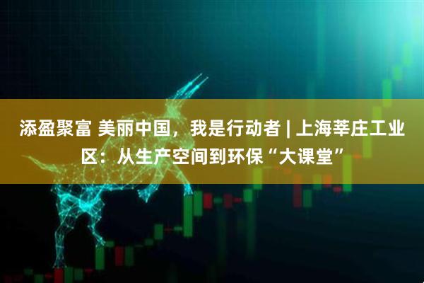 添盈聚富 美丽中国，我是行动者 | 上海莘庄工业区：从生产空间到环保“大课堂”